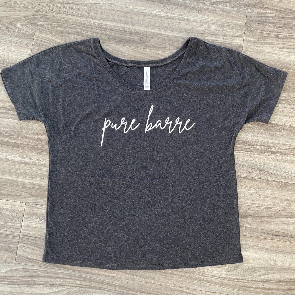Pure Barre Slouchy Charcoal Tee